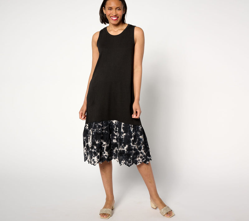 LOGO by Lori Goldstein Regular Cotton Modal Tank Dress w/ Eyelet — View 11