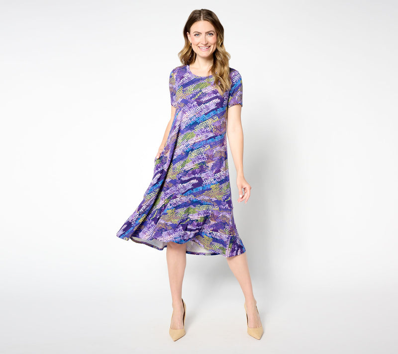 LOGO by Lori Goldstein Regular Rayon 230 Hi-Low Hem Dress — View 5