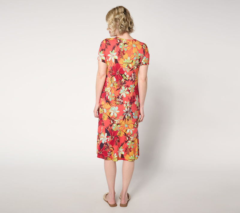 LOGO by Lori Goldstein Petite Rayon 230 Hi-Low Hem Dress — View 12