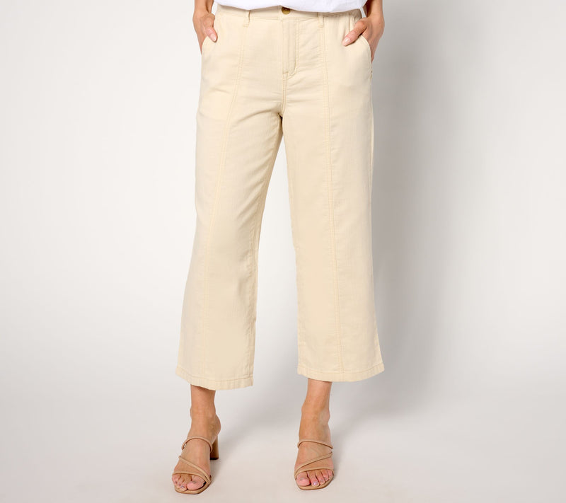 LOGO by Lori Goldstein Petite Cotton Gauze Crop Pant — View 9