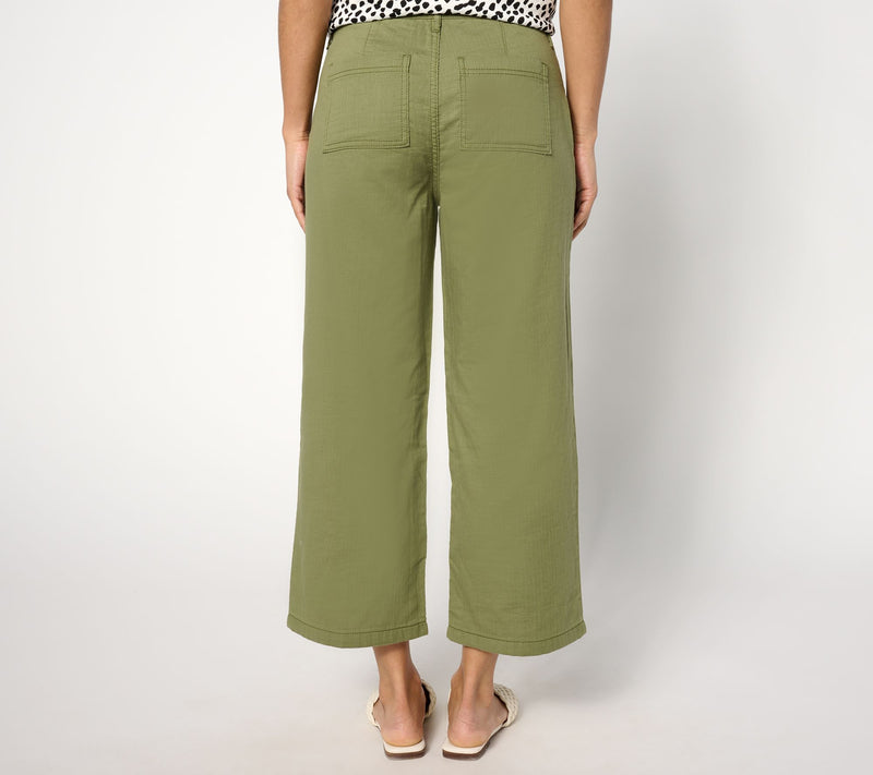 LOGO by Lori Goldstein Petite Cotton Gauze Crop Pant — View 10