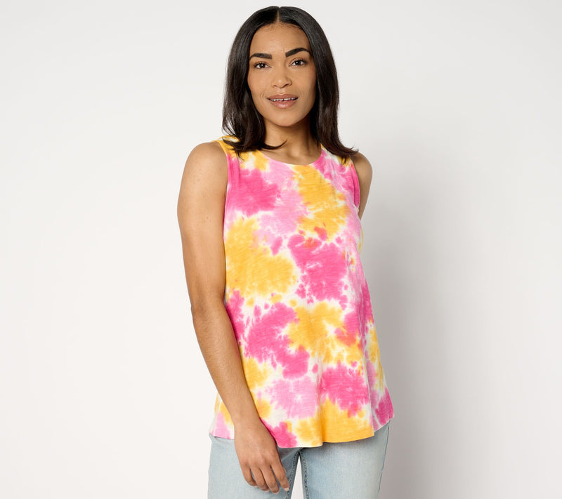 LOGO Layers by Lori Goldstein Tie Dye Scoop Neck Tank — Main view