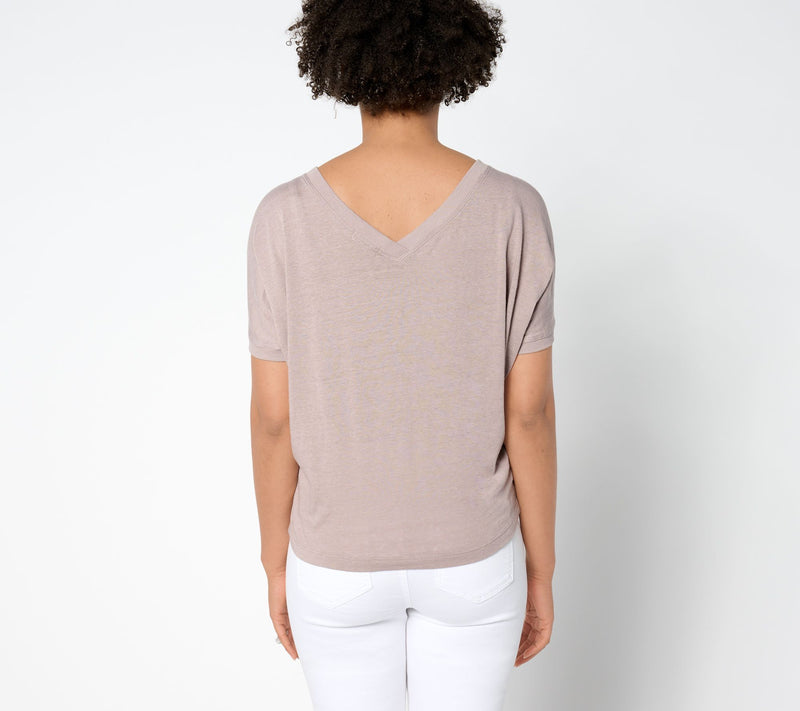 Barefoot Dreams Malibu Collection Slub Burnout Drapey Tee — View 8