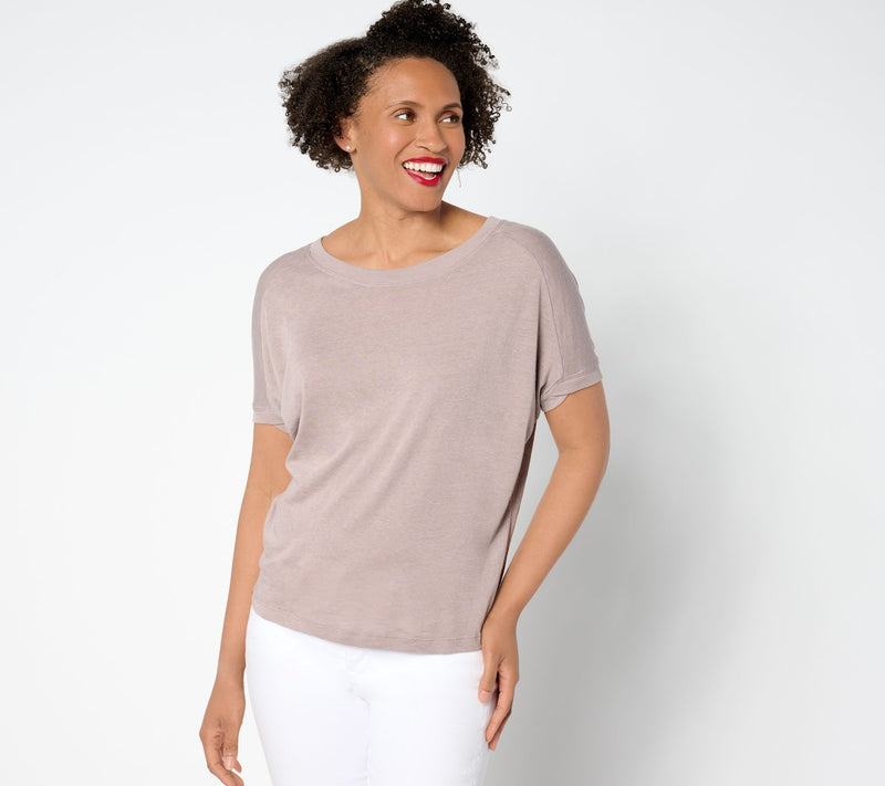Barefoot Dreams Malibu Collection Slub Burnout Drapey Tee — View 15