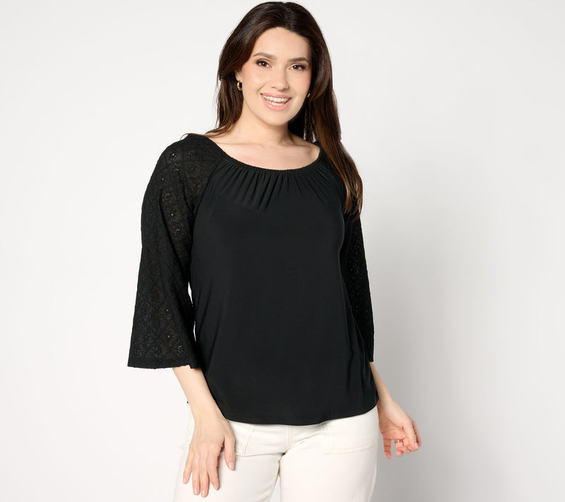 Women with Control Como Jersey Convertible Eyelet Top — View 7
