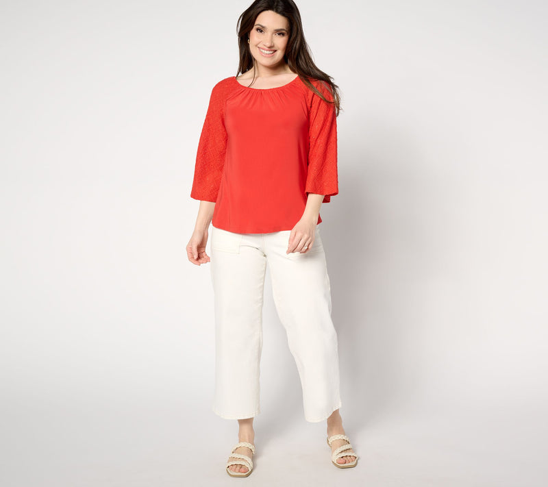 Women with Control Como Jersey Convertible Eyelet Top — View 9