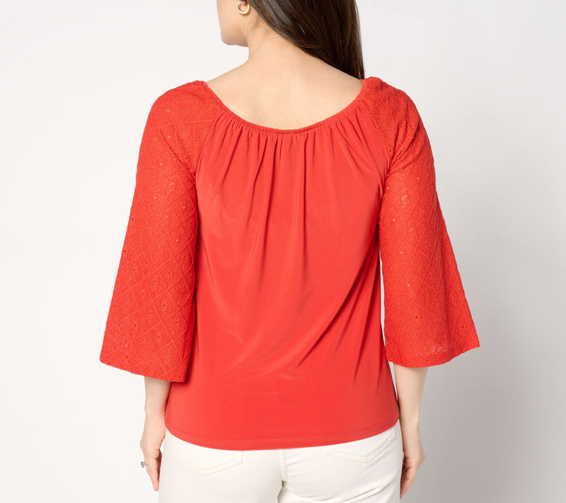 Women with Control Como Jersey Convertible Eyelet Top — View 8