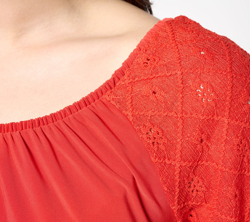 Women with Control Como Jersey Convertible Eyelet Top — View 10