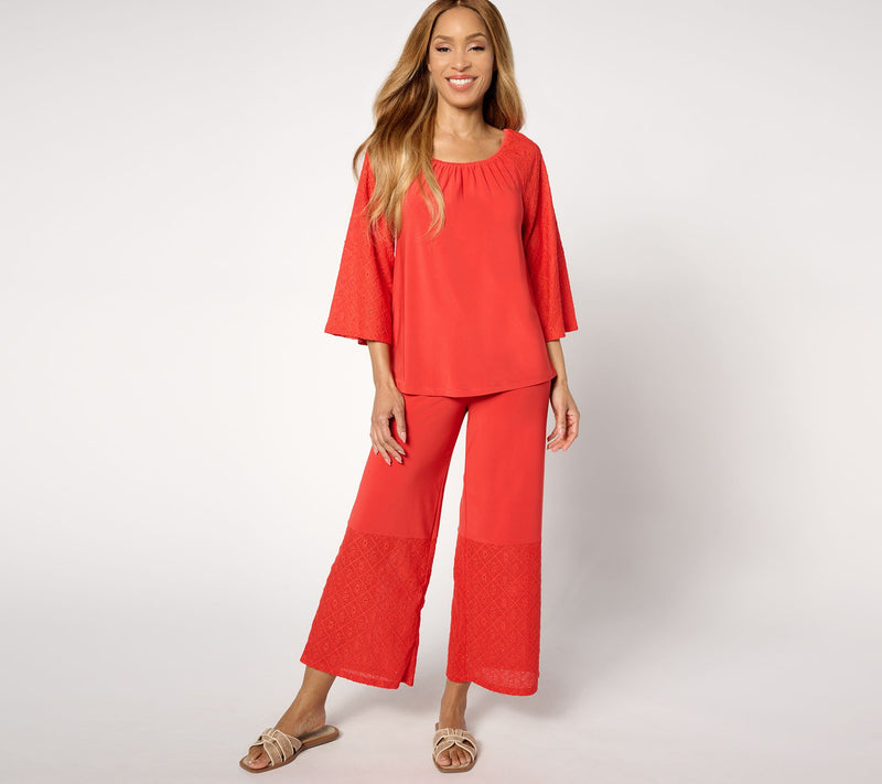 Women with Control Como Jersey Relaxed Leg Eyelet Pants — View 8