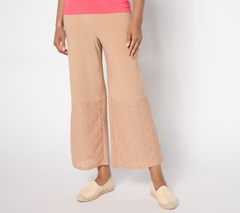 Women with Control Como Jersey Relaxed Leg Eyelet Pants — View 4