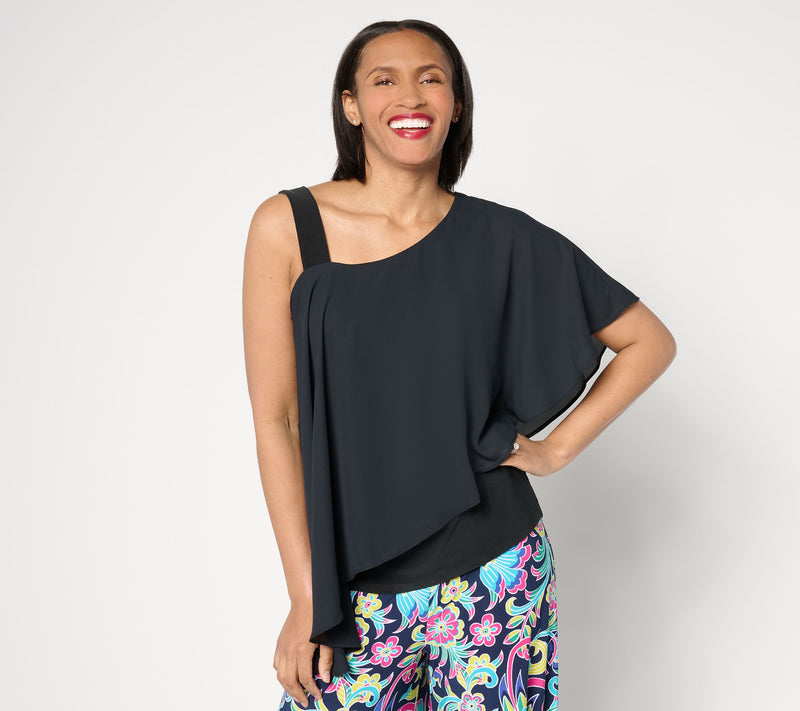 Women with Control Como Jersey One-Shoulder Flounce Top — View 7