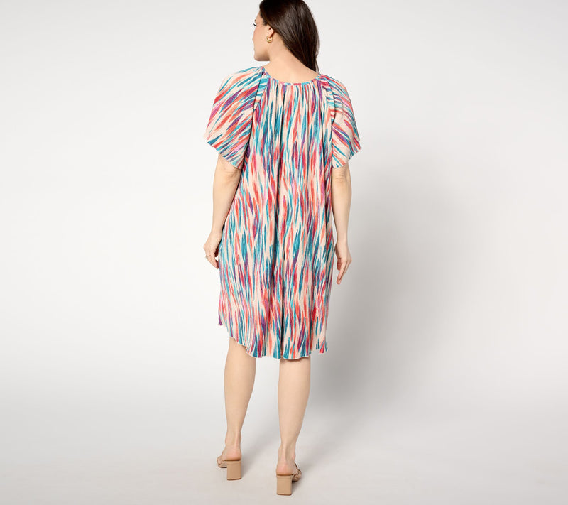 Women with Control Regular Flutter-Sleeve Cutout Dress — View 8