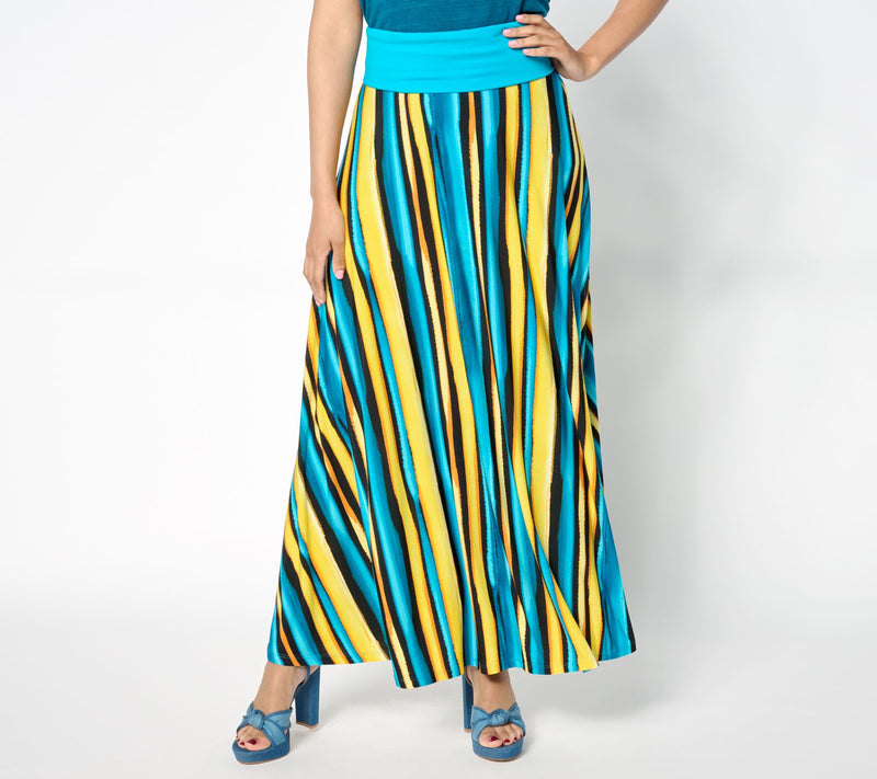 Women with Control Regular Printed Como Jersey Skirt w/ Foldover Waist — Main view