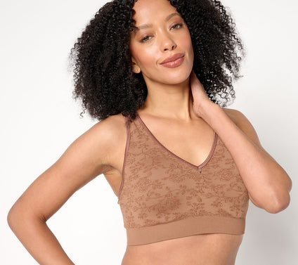 Breezies Seamless Floral Jacquard Underwire T-Shirt Bra