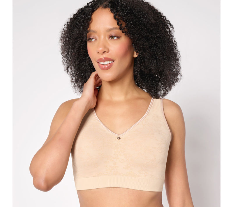 Breezies Seamless Floral Jacquard Wirefree T-Shirt Bra — View 17