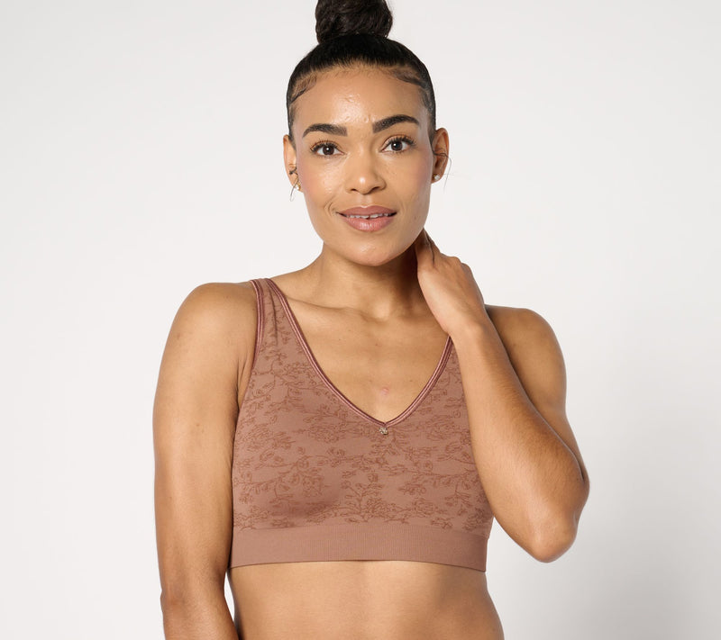 Breezies Seamless Floral Jacquard Wirefree T-Shirt Bra — View 11