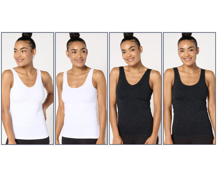 Breezies Seamless Floral Reversible Neckline Tank Set Of 2