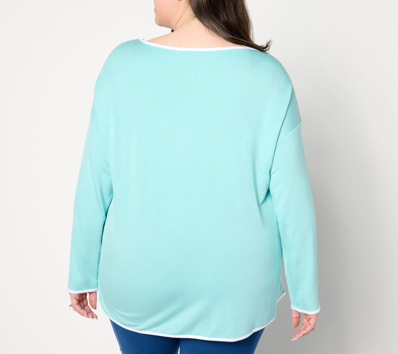 Sport Savvy Long-Sleeve Easy Pullover Top — View 2