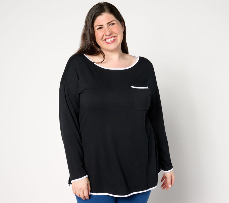 Sport Savvy Long-Sleeve Easy Pullover Top — View 9