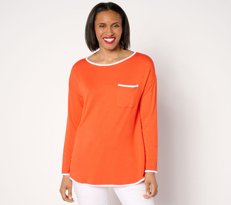 Sport Savvy Long-Sleeve Easy Pullover Top — View 11