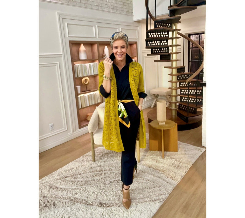 Joan Rivers Open-Front Crochet Duster Sweater — View 5