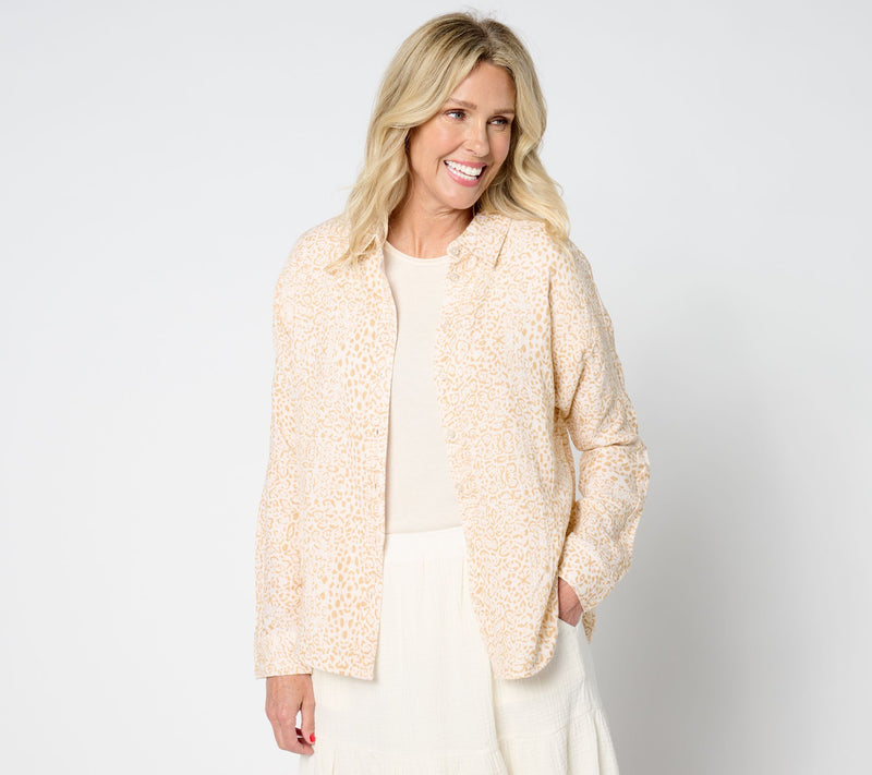Studio Park x Amy Stran Cotton Gauze Button Front Shirt — View 13