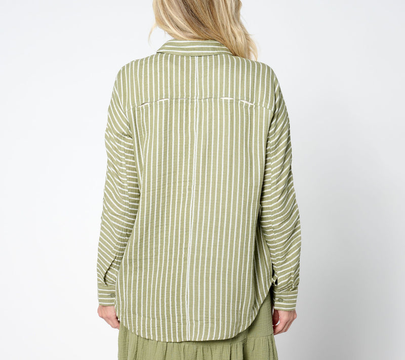 Studio Park x Amy Stran Cotton Gauze Button Front Shirt — View 2