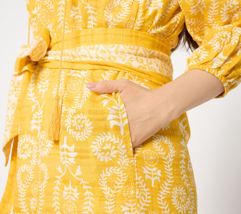 Studio Park x Amy Stran Regular Textured Cotton Dress with Belt — View 15