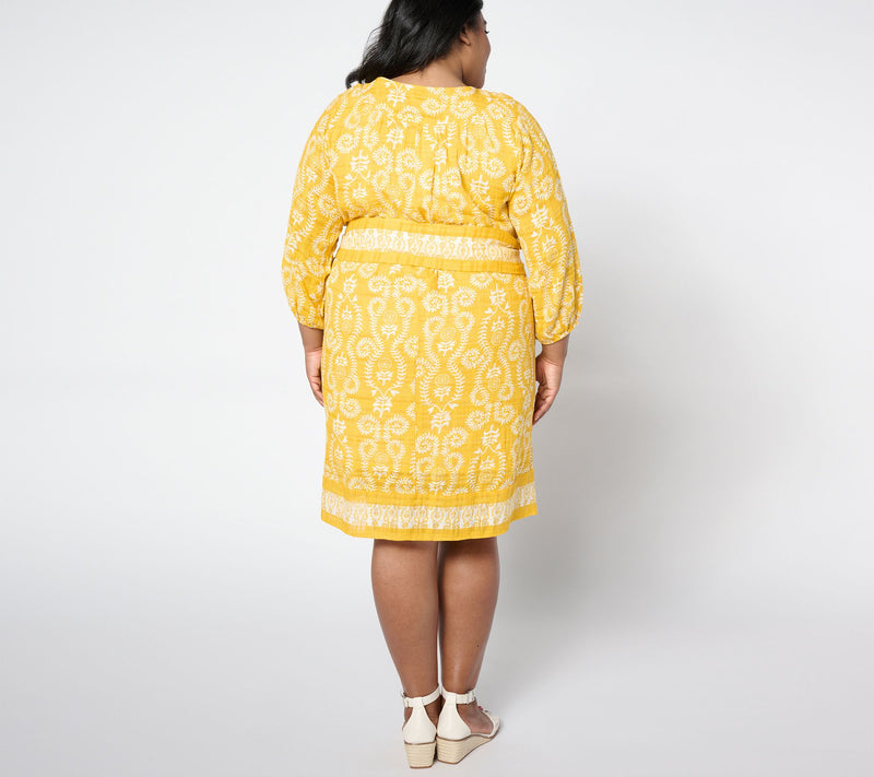 Studio Park x Amy Stran Petite Textured Cotton Dress wtih Belt — View 14