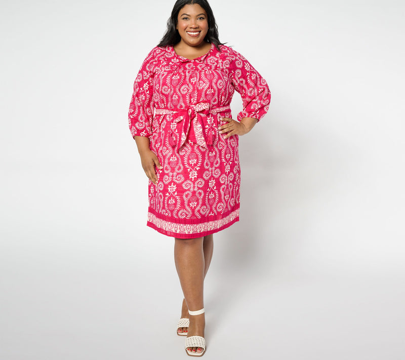 Studio Park x Amy Stran Petite Textured Cotton Dress wtih Belt — Main view