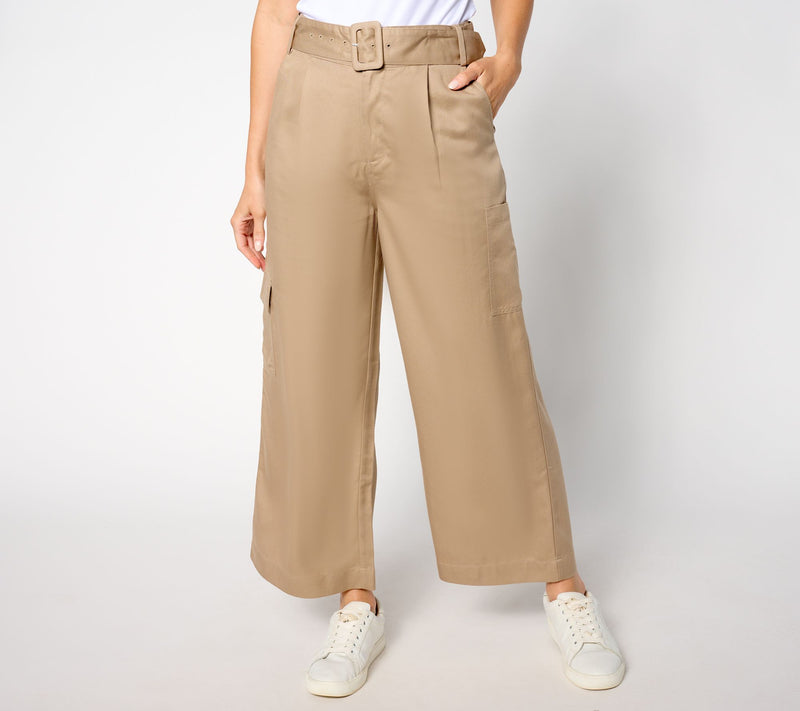Studio Park x Amy Stran Regular Lyocell Twill Belted Crop Pant — View 5