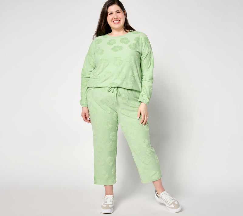 AnyBody Regular Jacquard French Terry Cropped Pant — View 11