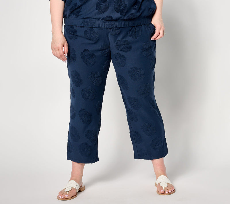 AnyBody Petite Jacquard French Terry Cropped Pant — View 9