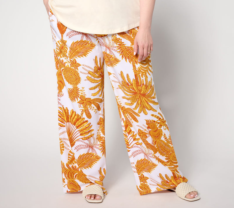Women with Control Petite Runway Silk Blend Wide Leg Pant — View 3