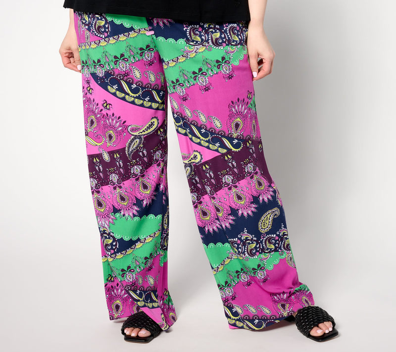 Women with Control Regular Silk Blend Wide Leg Pant — View 3