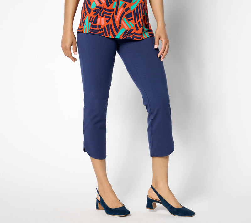 Women With Control Regular Tulip Hem Slim Crop Pants — View 10