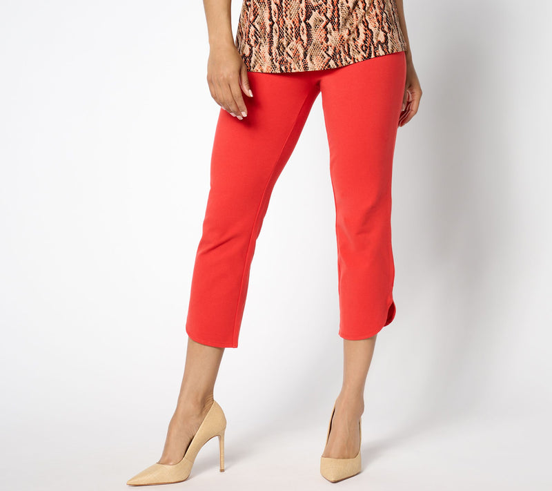 Women With Control Tall Tulip Hem Slim Crop Pants — Main view