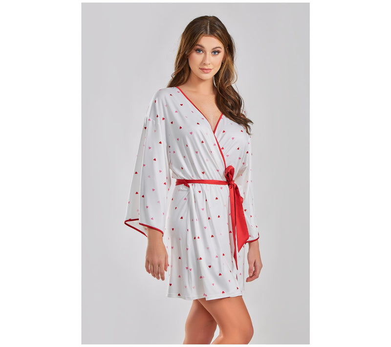iCollection Mo dal Red Hearts Lounge Robe — View 5