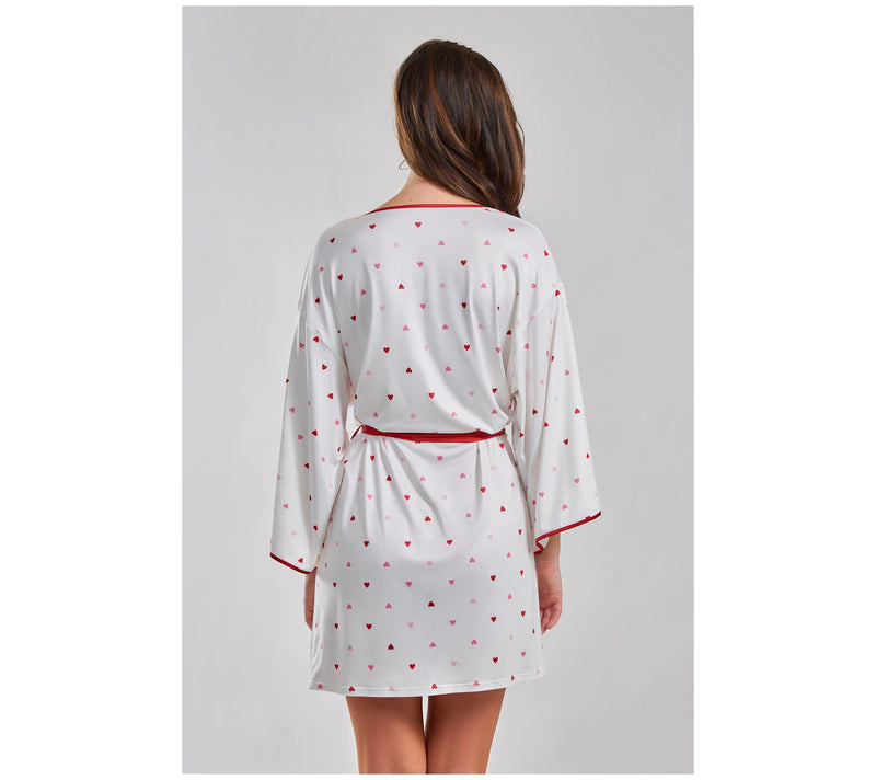iCollection Mo dal Red Hearts Lounge Robe — View 4