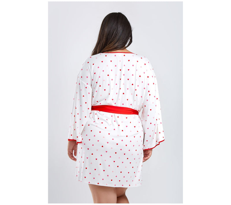 iCollection Mo dal Red Hearts Lounge Robe — View 6