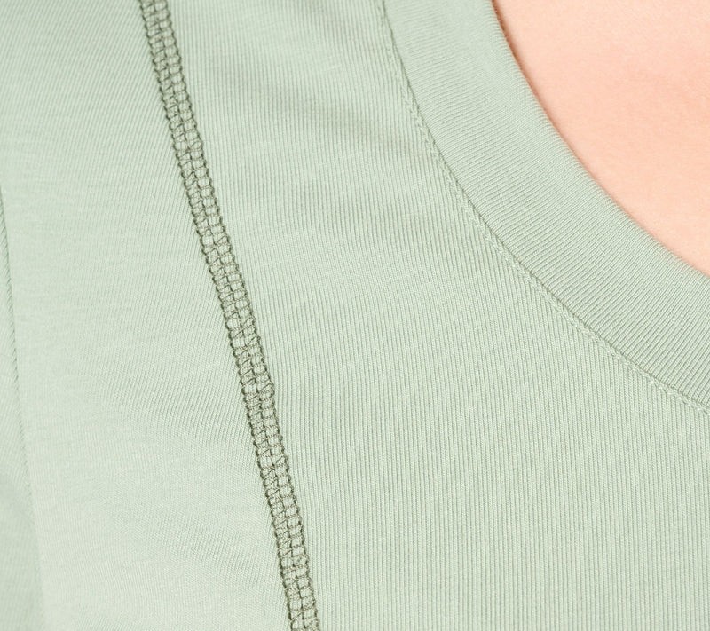 Sport Savvy Contrast-Stitch Short-Sleeve Scoopneck Top — View 4