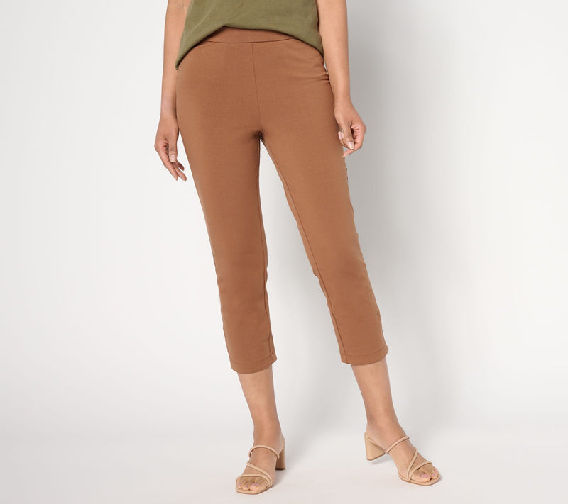 Susan Graver Weekend Regular Premium Stretch Slim Leg Crop Pant — Main view