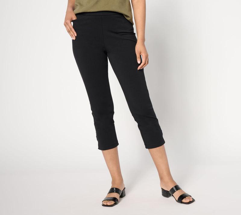 Susan Graver Weekend Petite Premuim Stretch Slim Leg Crop Pant — View 9