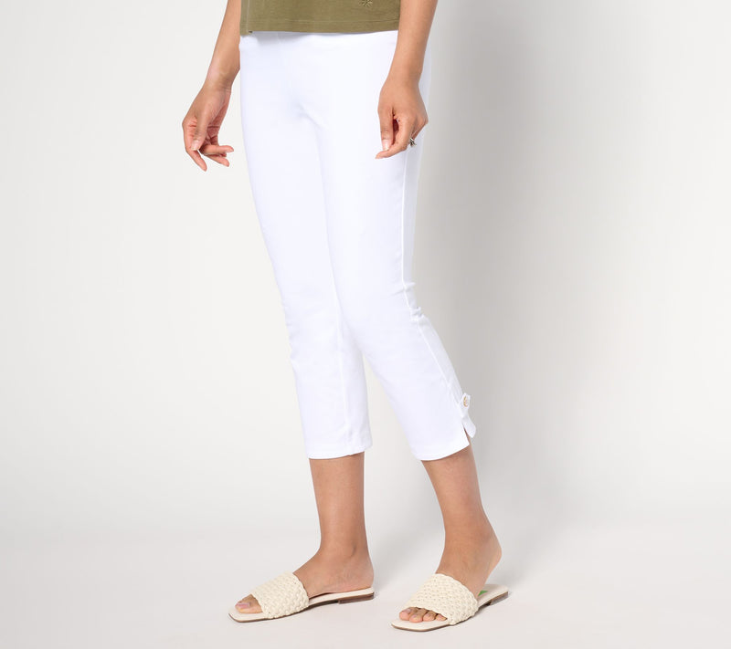 Susan Graver Weekend Petite Premuim Stretch Slim Leg Crop Pant — Main view
