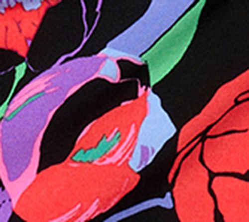 Susan Graver Printed Liquid Knit Skort with Tie Detail — View 7