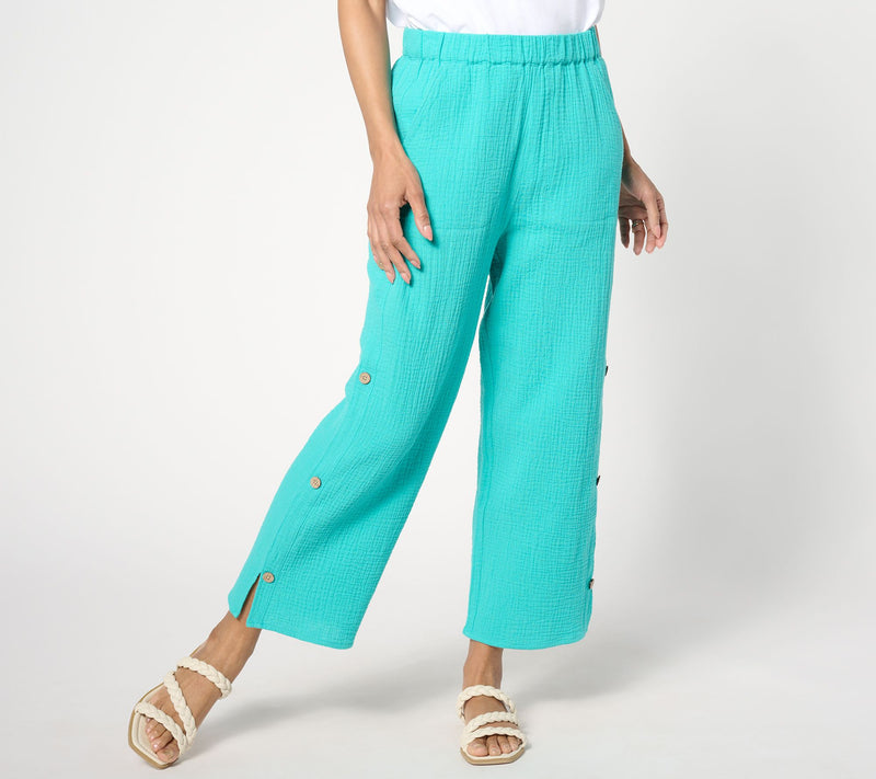 Denim & Co. Beach Regular Gauze Crop Pant — View 7