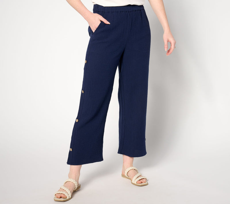 Denim & Co. Beach Regular Gauze Crop Pant — View 14