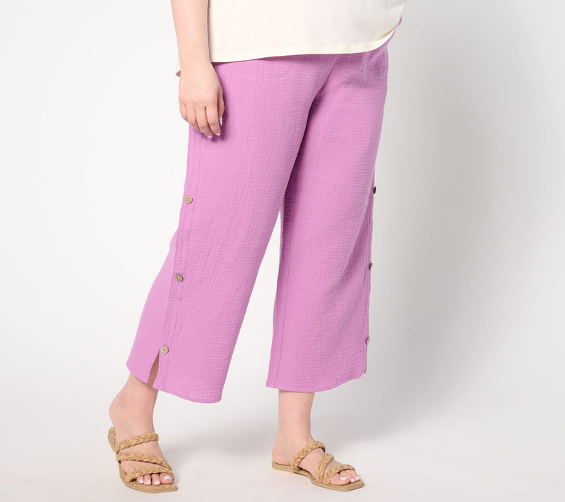 Denim & Co. Beach Regular Gauze Crop Pant — View 6
