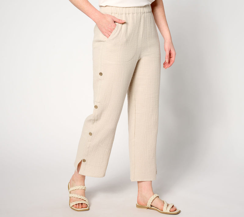 Denim & Co. Petite Gauze Crop Pant — View 15