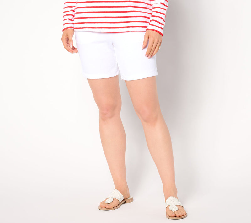 Denim & Co. Beach Regular Knit Terry Short — View 9